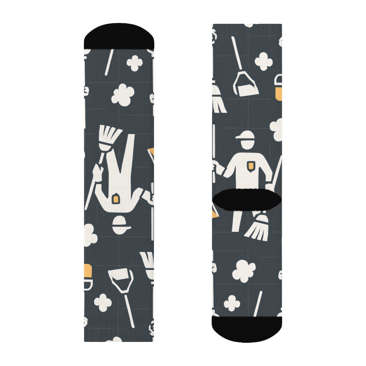 Janitor Grade Tile Tessellation In Charcoal trendy patterned crew socks