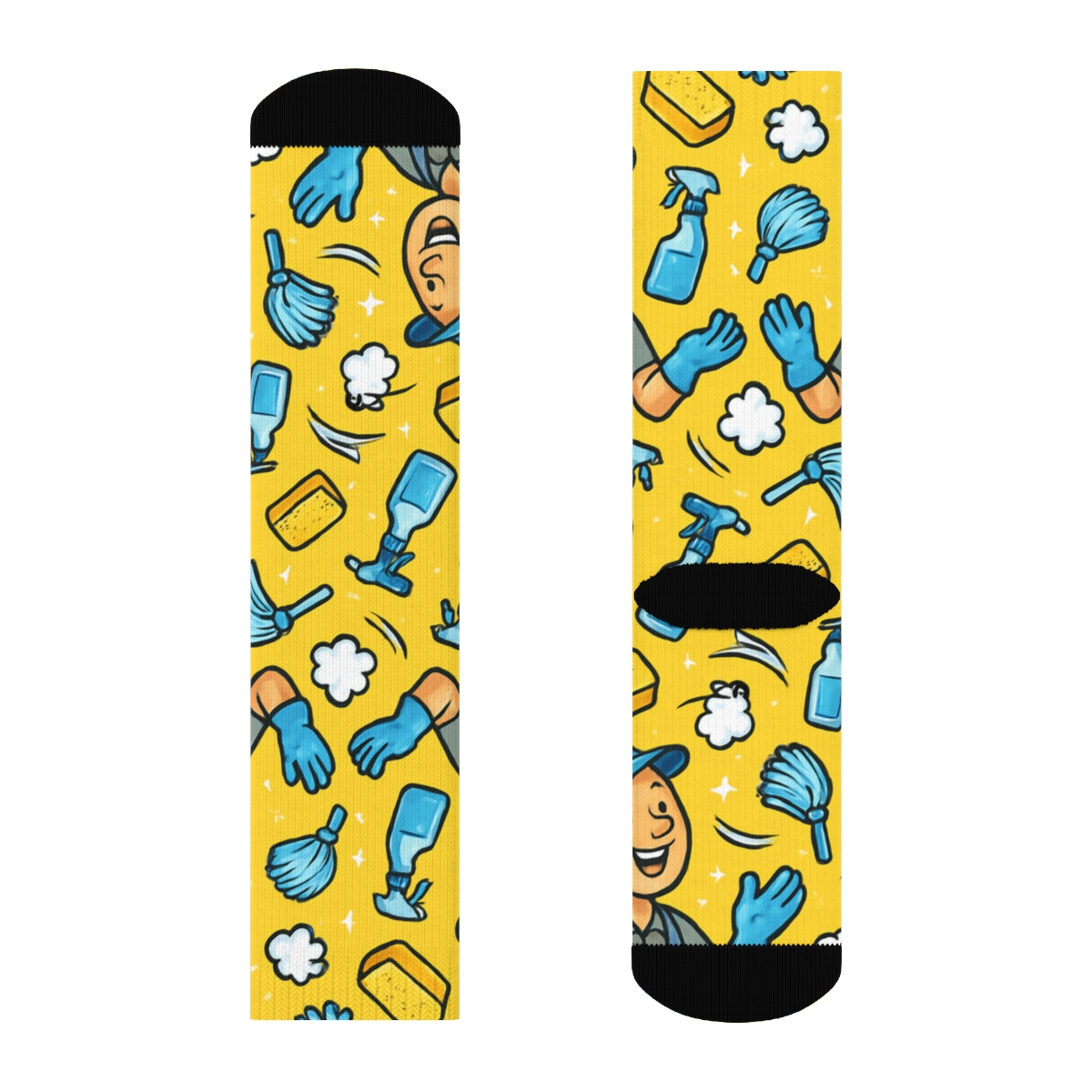 Janitor Juggle Wave All Over Print unique graphic crew socks