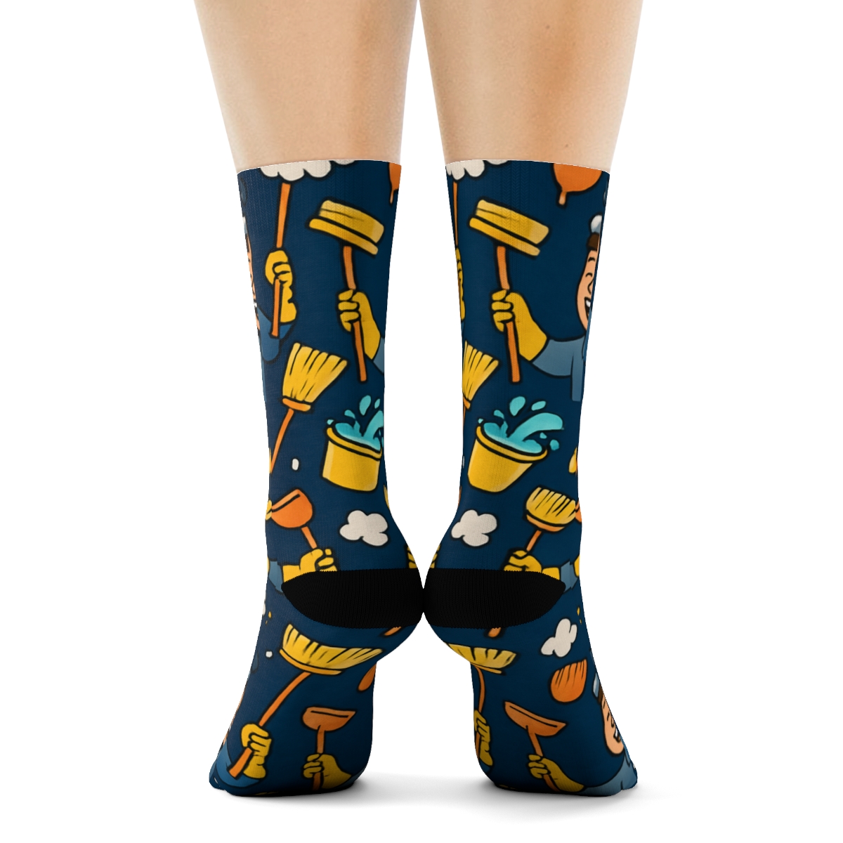 Janitor Juggle Wave Pattern premium sports crew socks