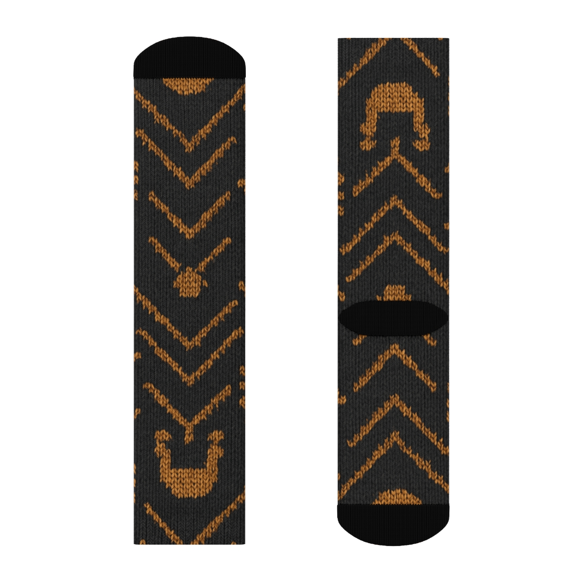 Judge Chevron Wig And Gavel Knit Illusion designer printed crew socks