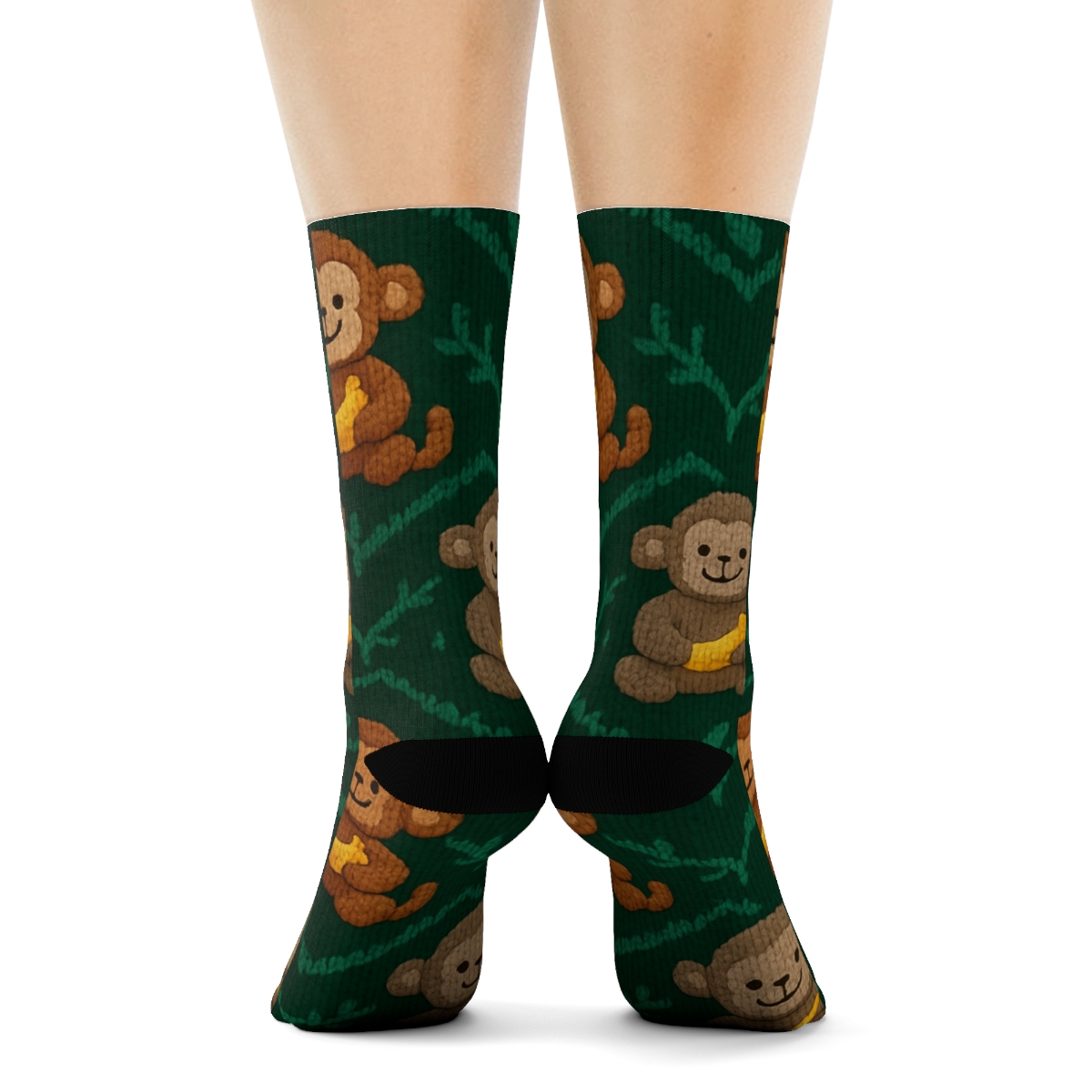 Jungle Toy Chevron In Monkey Style designer printed crew socksJungle Toy Chevron in Monkey Style Crew Socks - Image 4