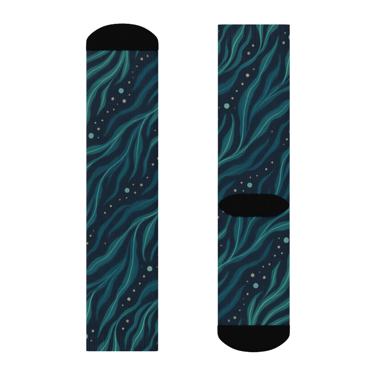 Kelp Current Lattice In Deep Teal Surf personalized crew socks