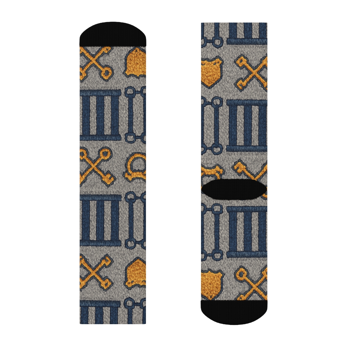 Knit Illusion Prison Officer Bar And Keywork premium sports crew socks