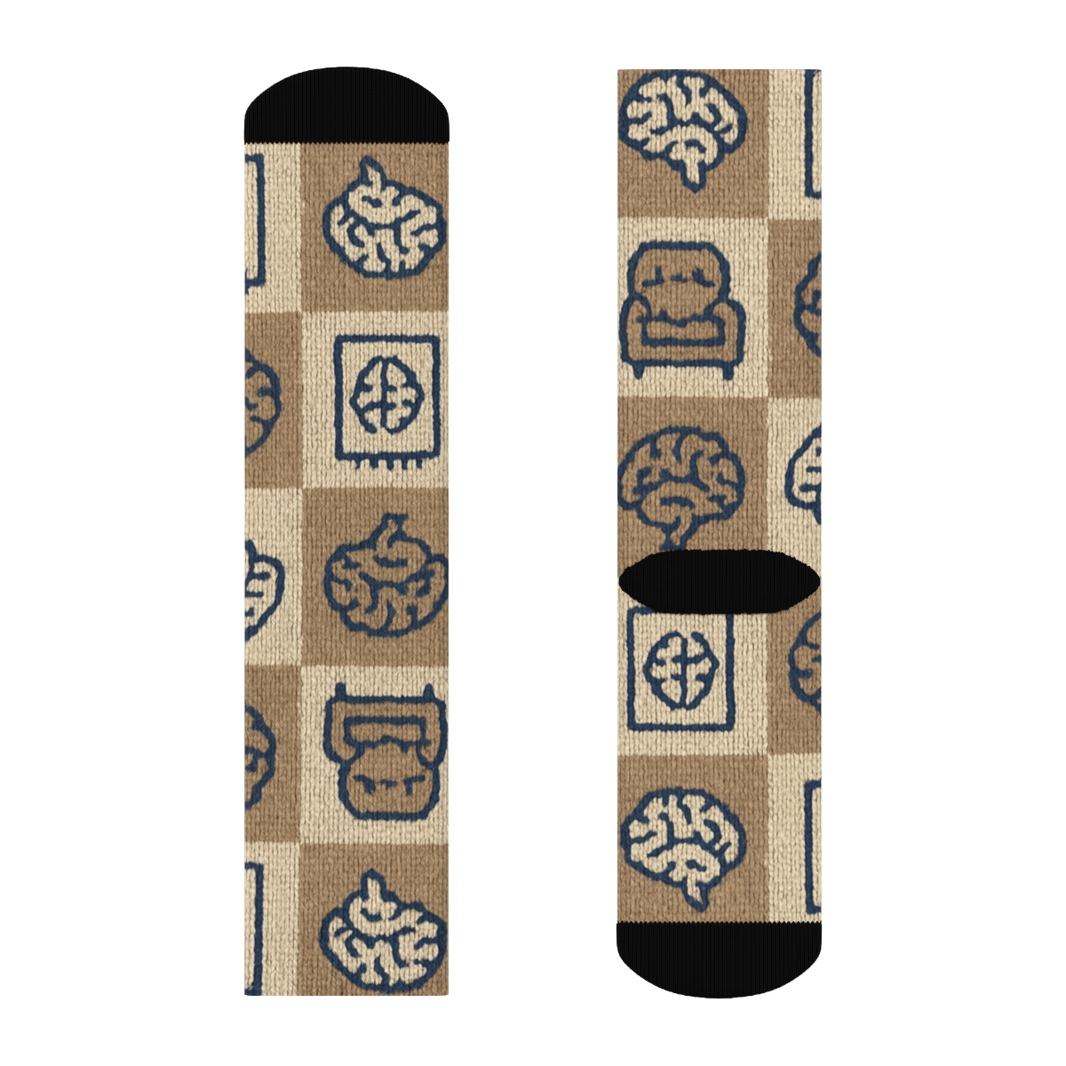 Knit Illusion Therapy Chairs Psychologist Pattern stylish athletic crew socks