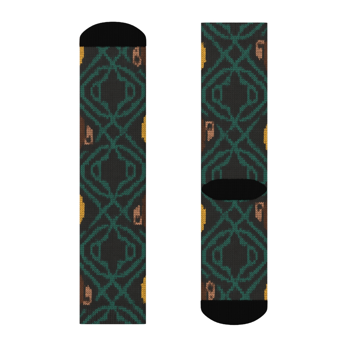 Knitted Ape Jungle Knit Tessellation custom crew socks