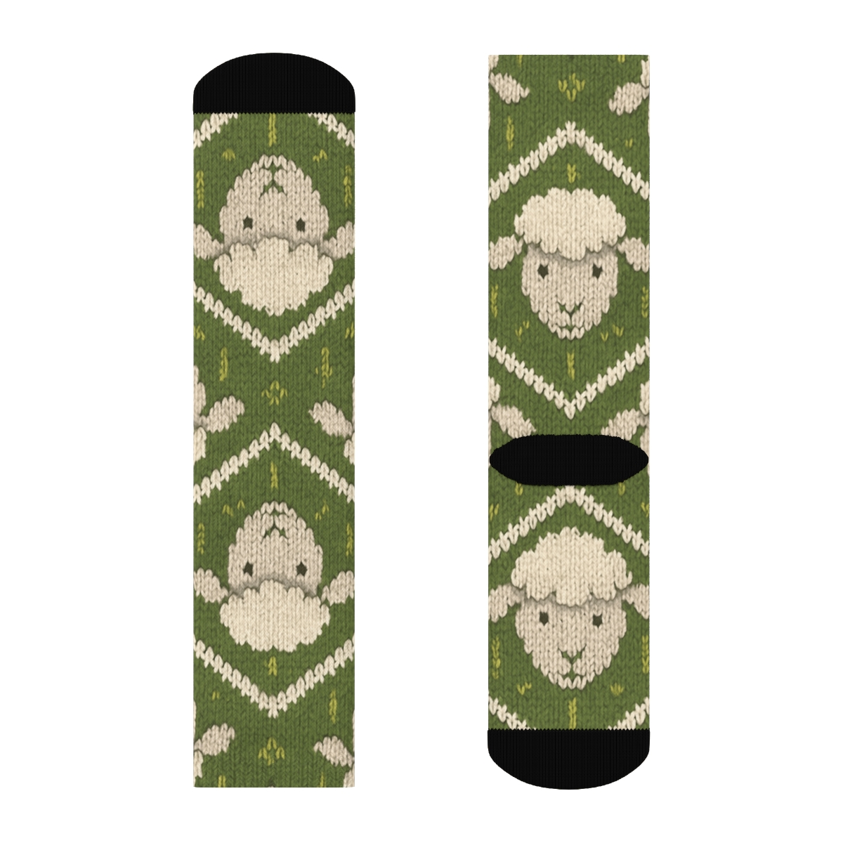 Knitted Chevron Sheep Pattern unique graphic crew socks