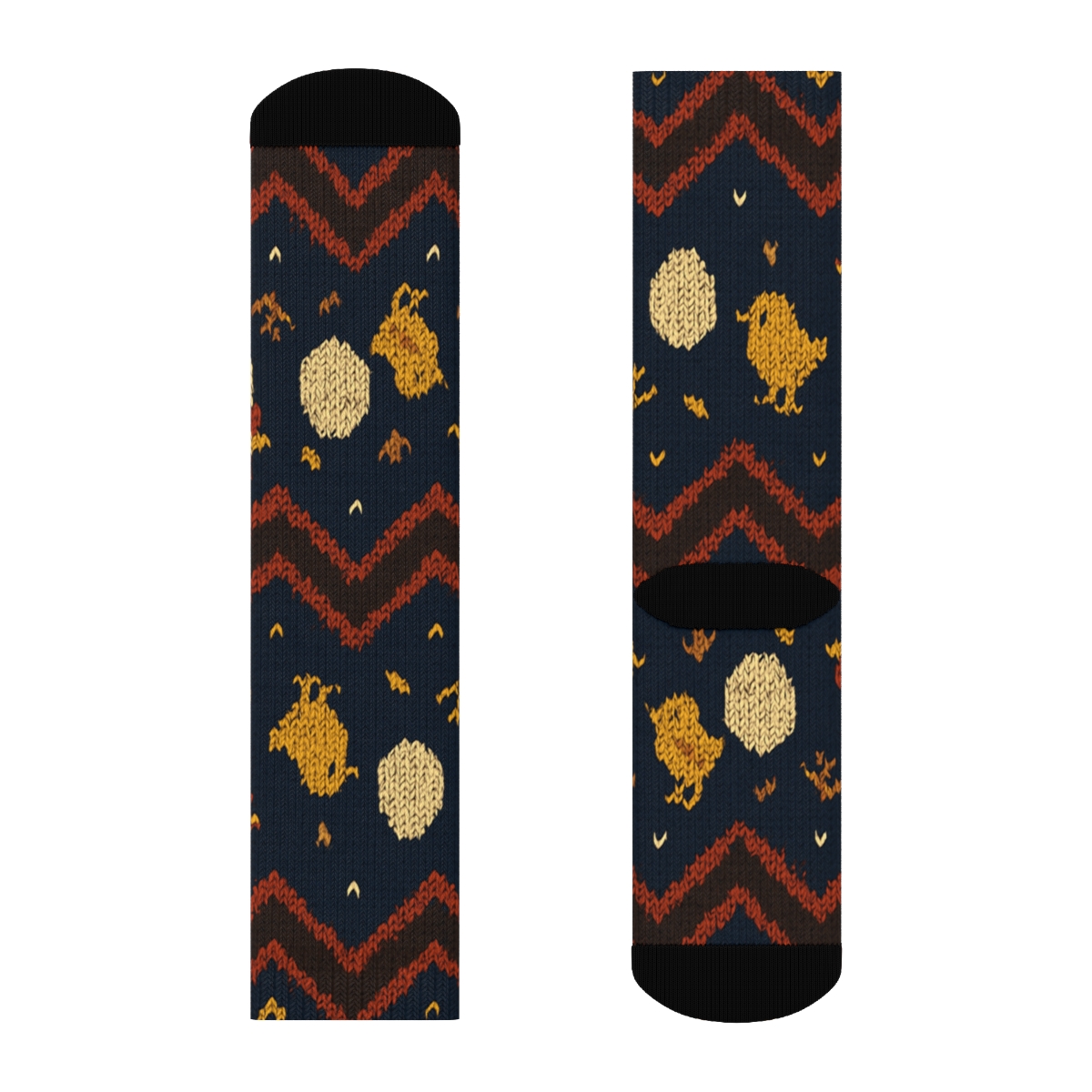 Knitted Chicken Chevron Coop Parade stylish athletic crew socks