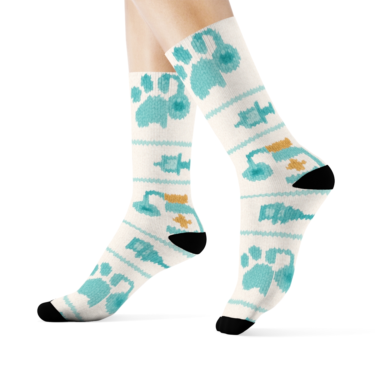 Knitted Clinic Bands, Veterinary Technician Edition stylish athletic crew socksKnitted Clinic Bands, Veterinary technician Edition Crew Socks - Image 3