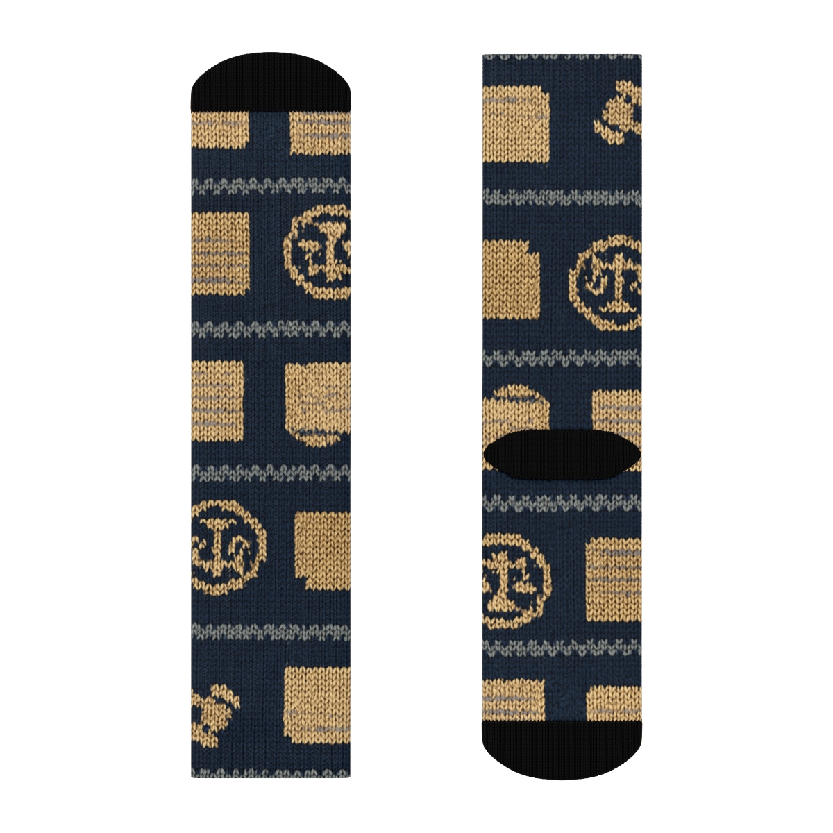 Knitted Court Clerk Docket Stripe Pattern unique graphic crew socks