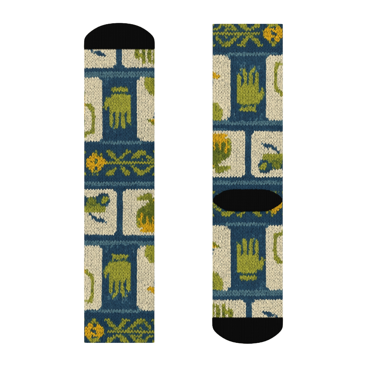 Knitted Garden Border, Groundskeeper Edition unique graphic crew socks