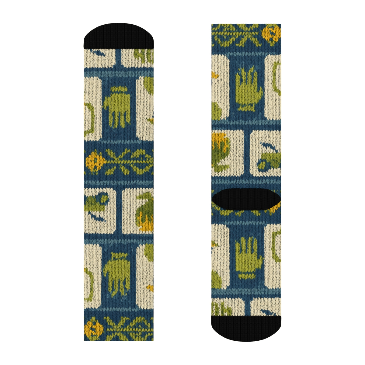 Knitted Garden Border, Groundskeeper Edition unique graphic crew socks