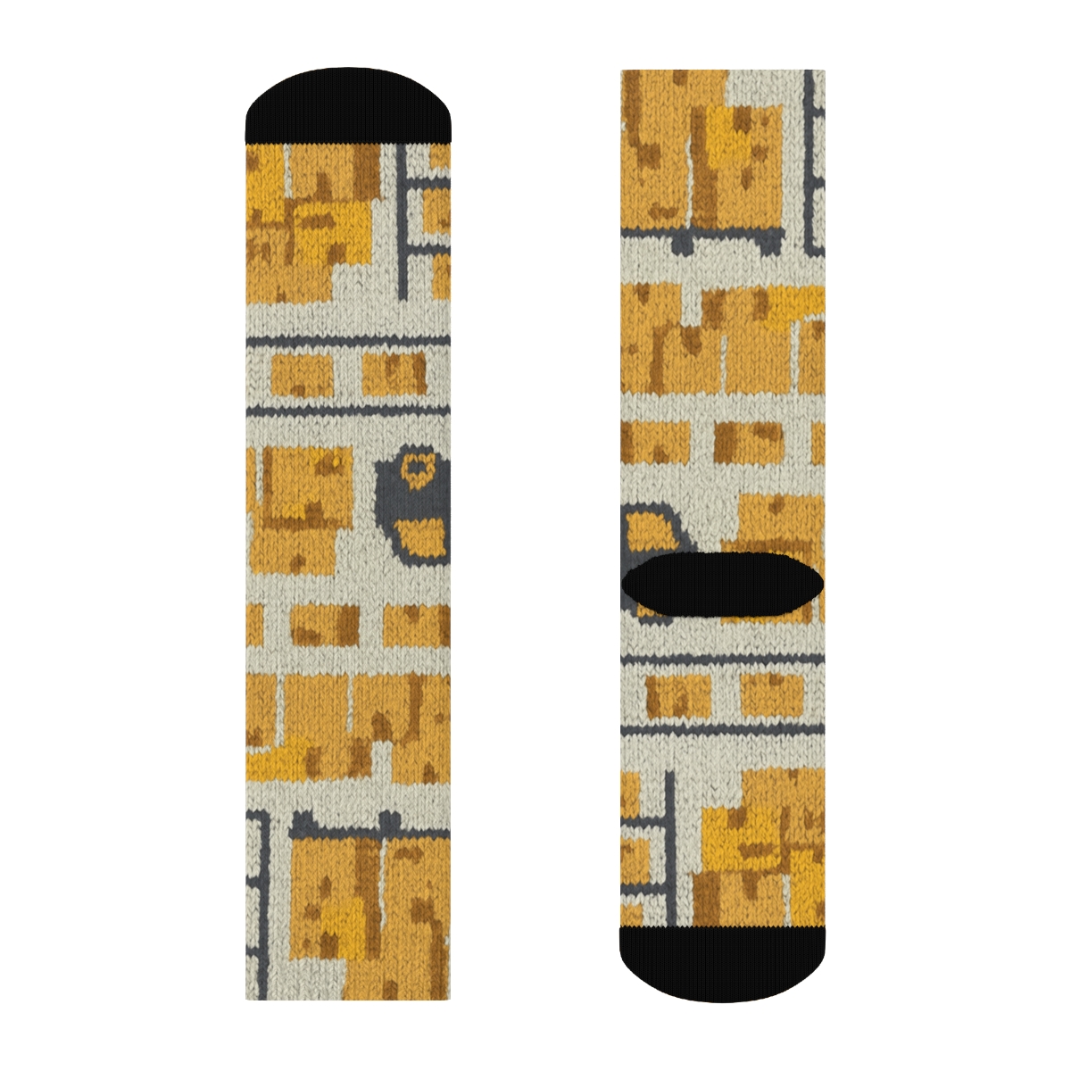 Knitted Grid Of Pallets, Boxes, Warehouse Worker custom crew socks
