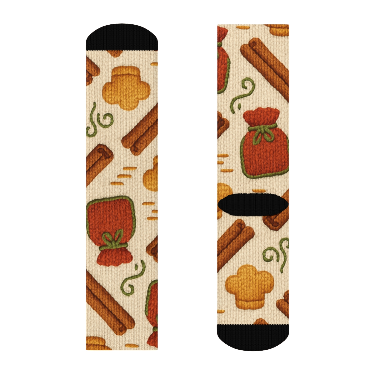 Knitted Illusion Cook Spice Sachet Lattice personalized crew socks