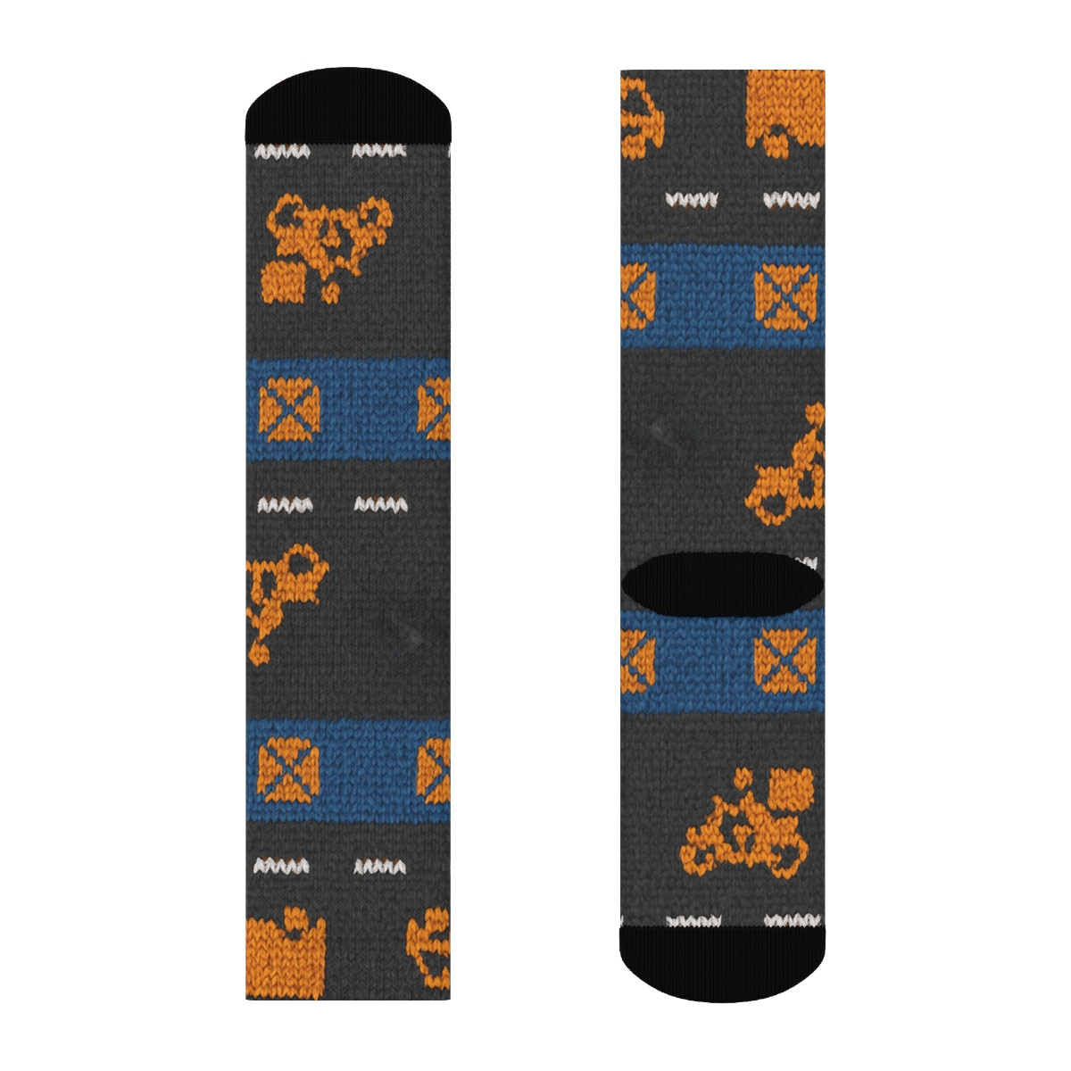 Knitted Illusion Delivery Driver Street Stripe Bands personalized crew socks