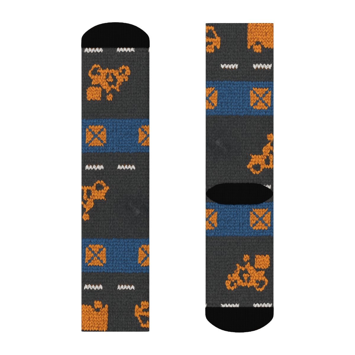 Knitted Illusion Delivery Driver Street Stripe Bands personalized crew socks