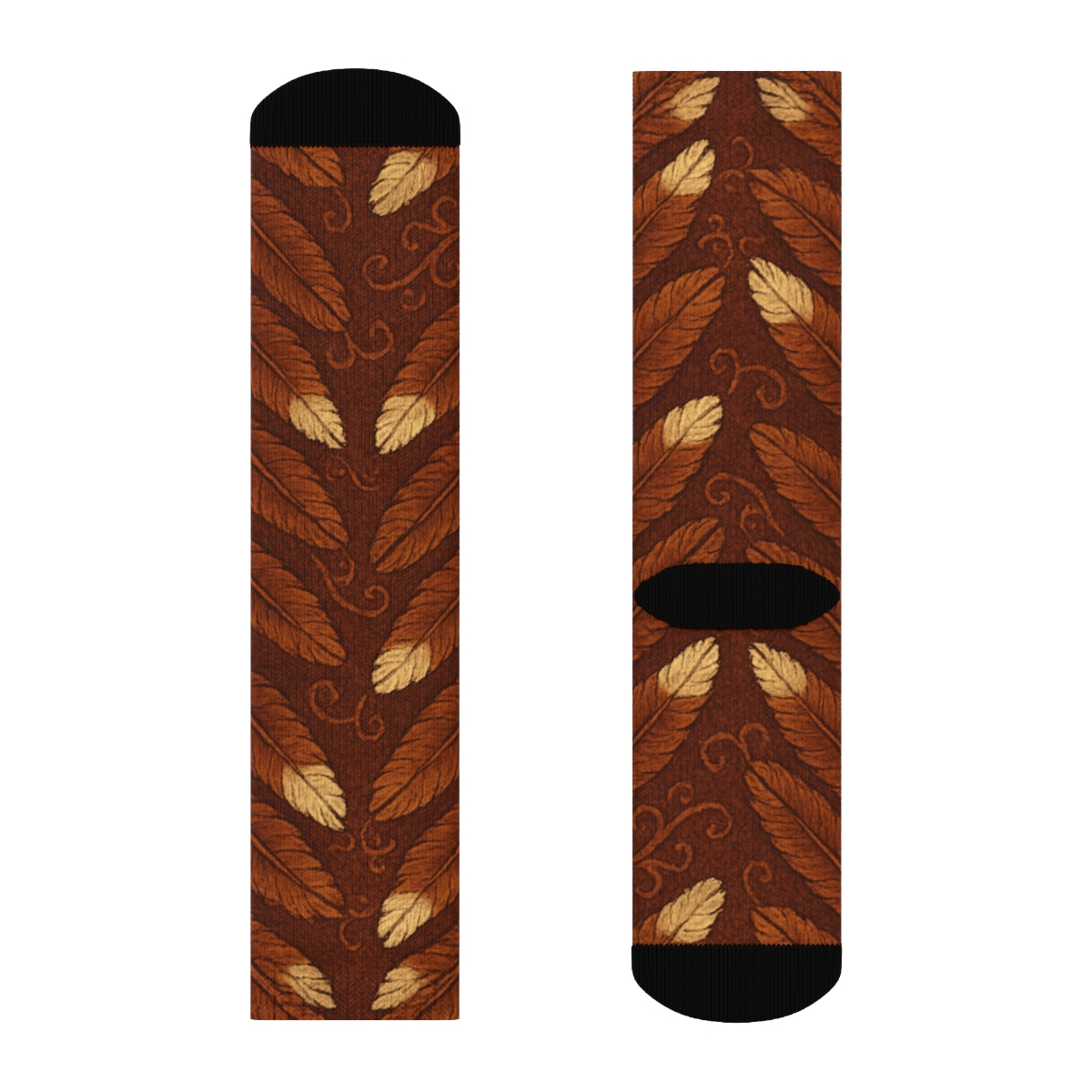 Knitted Illusion Eagle Feather Chevron premium sports crew socks