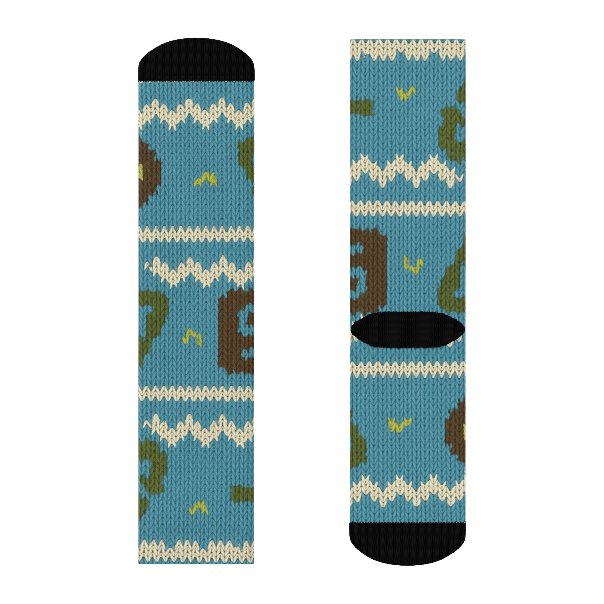Knitted Illusion Environmental Inspector Tool Chevron designer printed crew socks