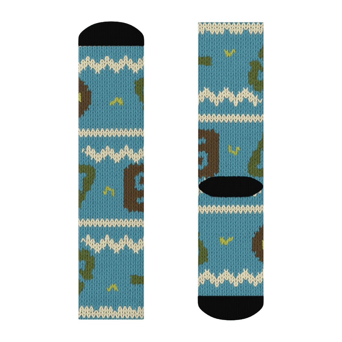 Knitted Illusion Environmental Inspector Tool Chevron designer printed crew socks