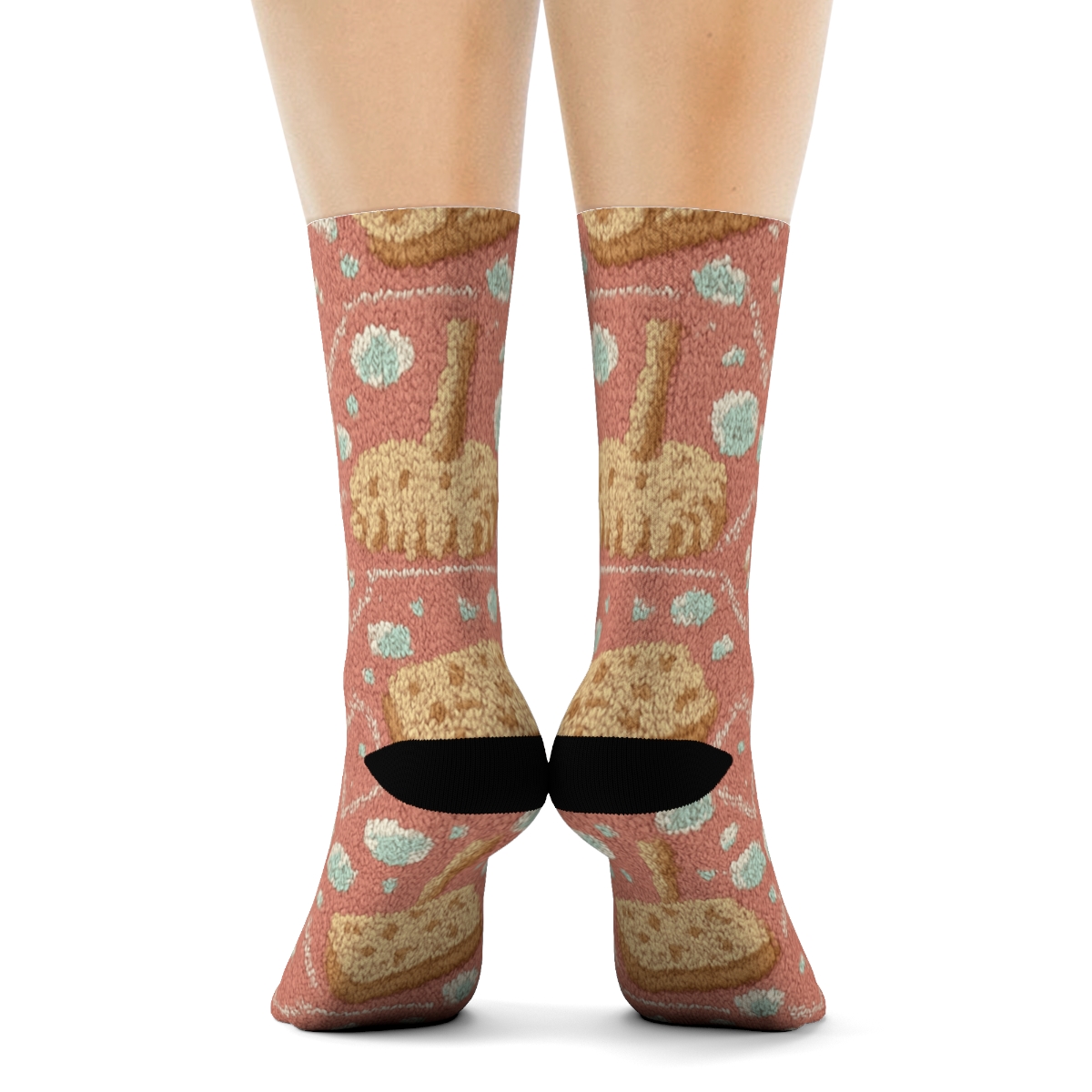 Knitted Illusion Housekeeper Mop Head Tessellation trendy patterned crew socks
