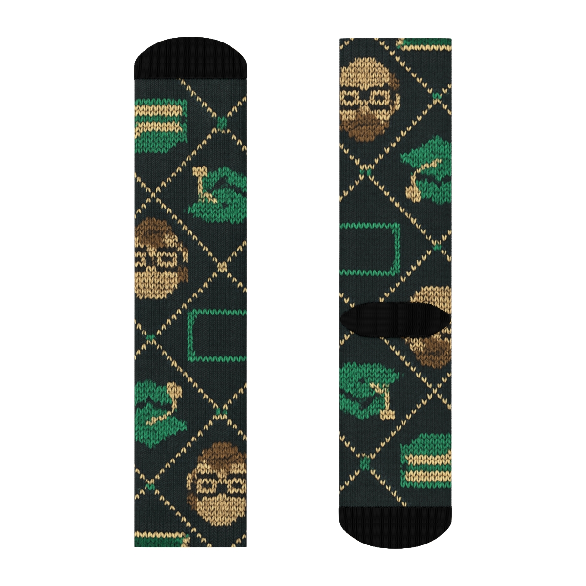 Knitted Illusion School Principal Lattice personalized crew socks