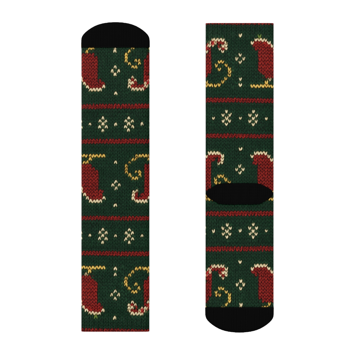Knitted Illusion Sleigh Parade Bands personalized crew socks