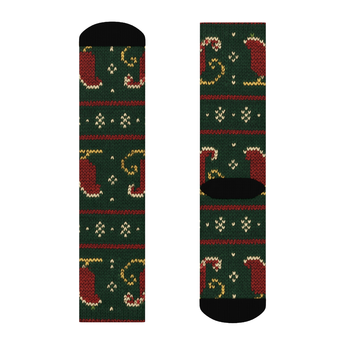 Knitted Illusion Sleigh Parade Bands personalized crew socks
