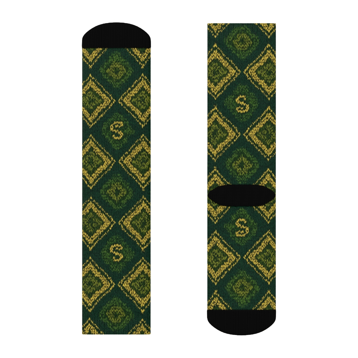 Knitted Illusion Snake Scale Lattice premium sports crew socks