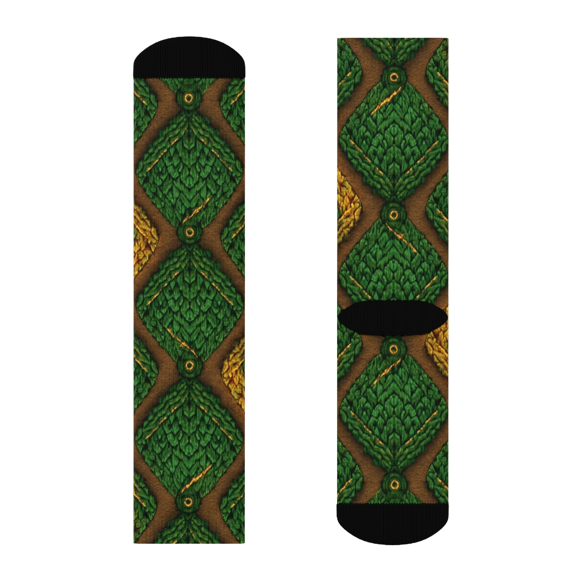 Knitted Illusion Snake Scale Lattice custom crew socks