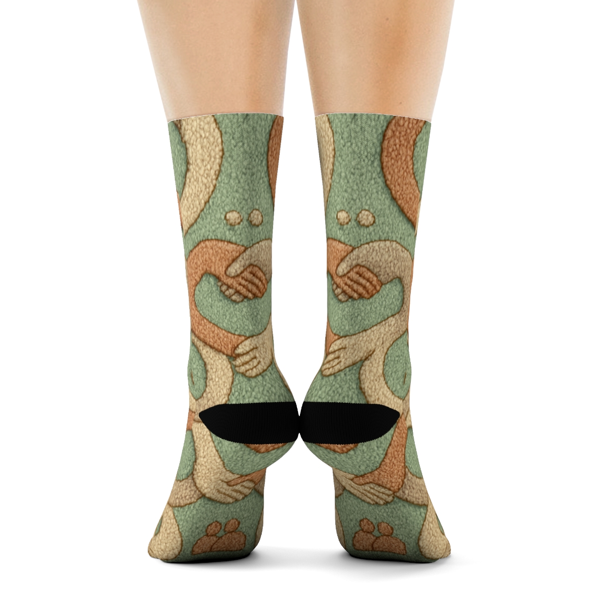 Knitted Illusion Social Worker Support Circles custom crew socks