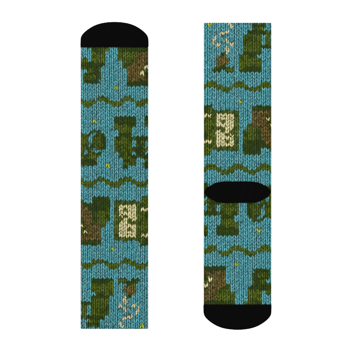 Knitted Illusion Trail Kit Pattern, Park Ranger unique graphic crew socks