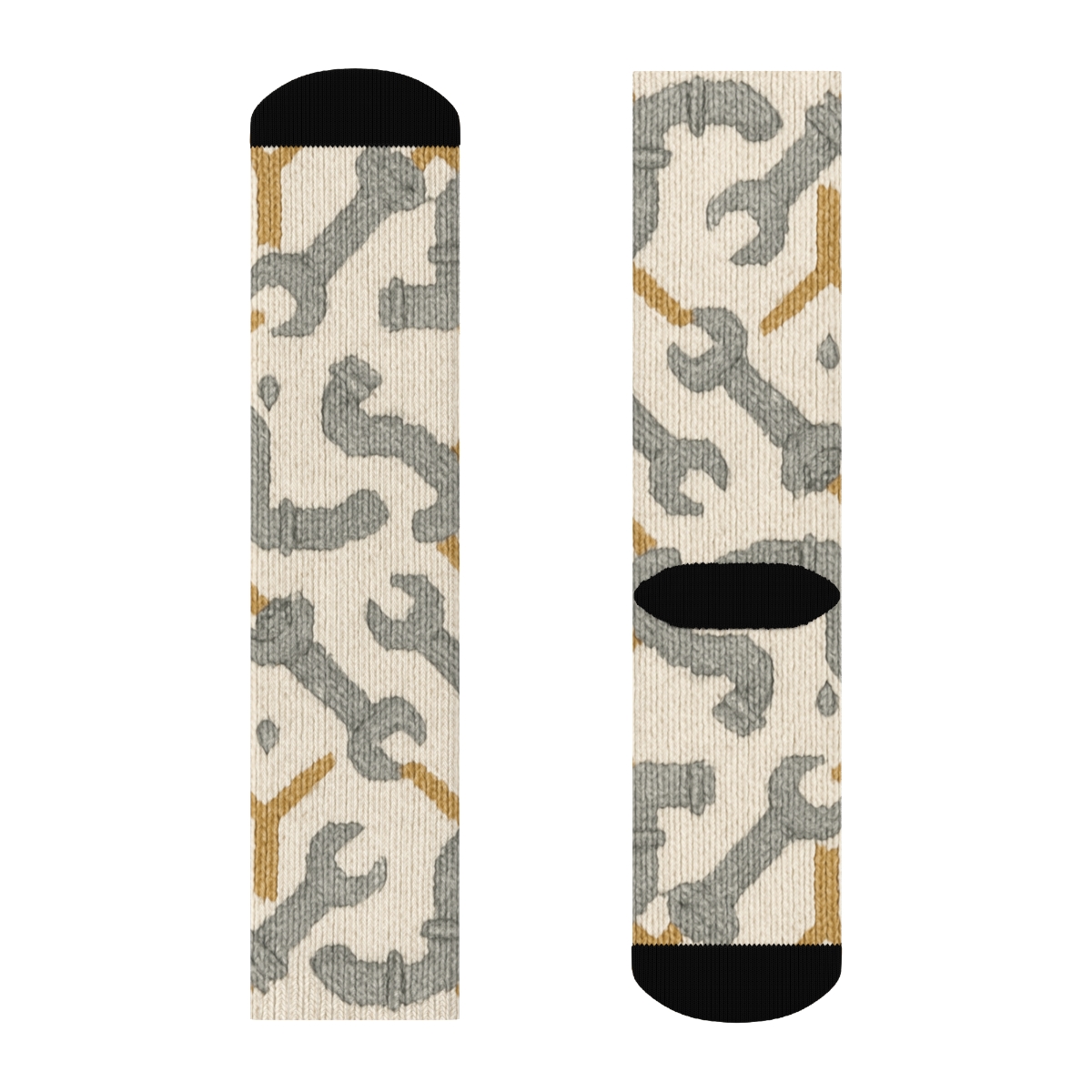 Knitted Illusion Wrench Lattice For Plumber premium sports crew socks