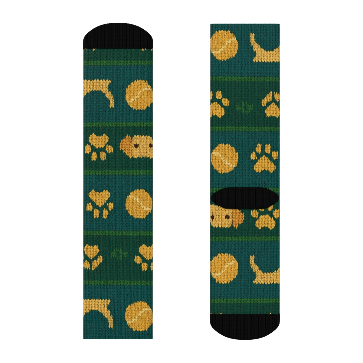 Knitted Labrador Retriever Park Stripe Tapestry soft everyday crew socks