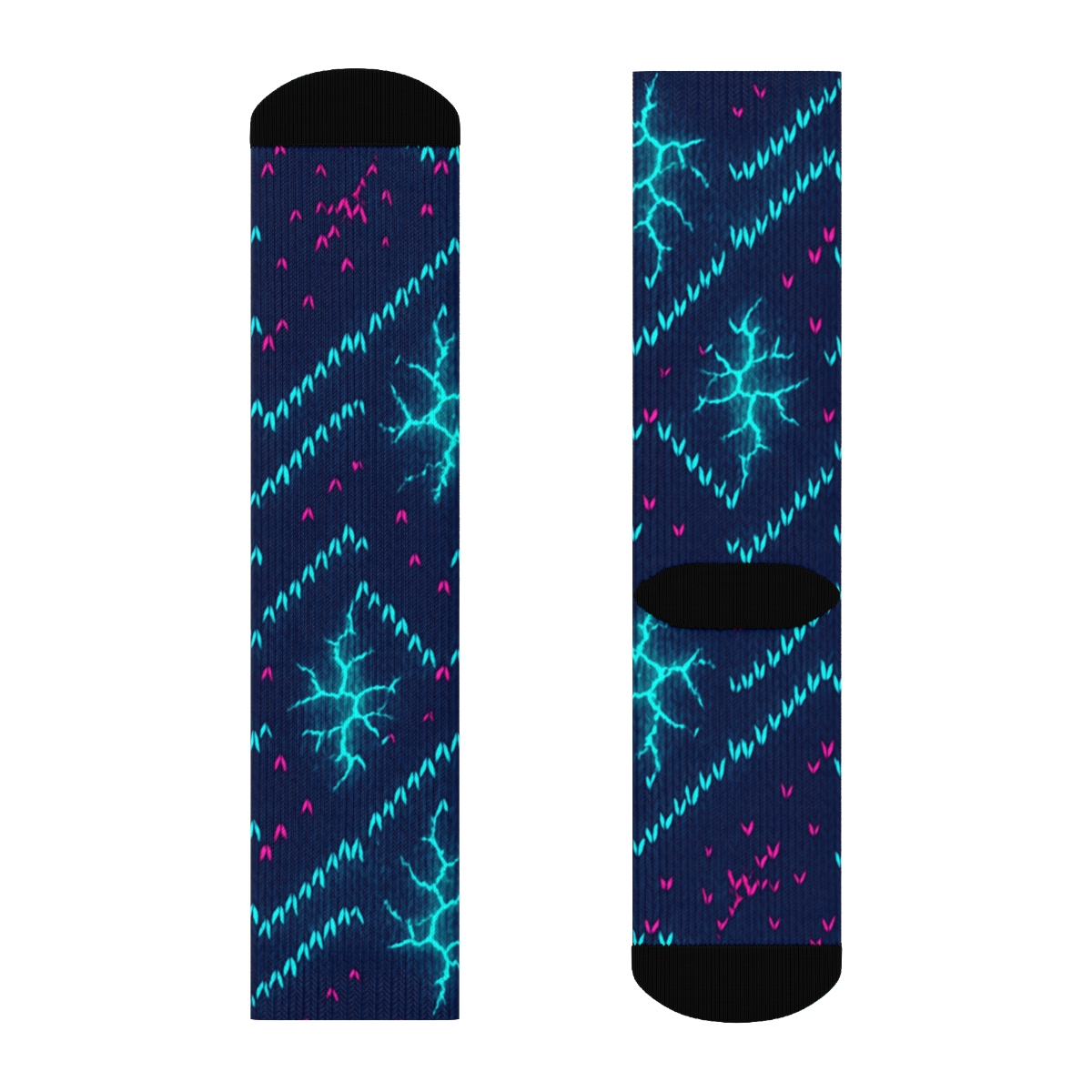 Knitted Neon Bolt Chevron Scatter personalized crew socks