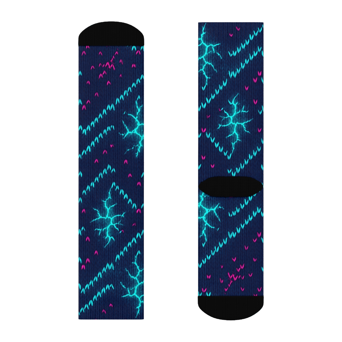 Knitted Neon Bolt Chevron Scatter personalized crew socks