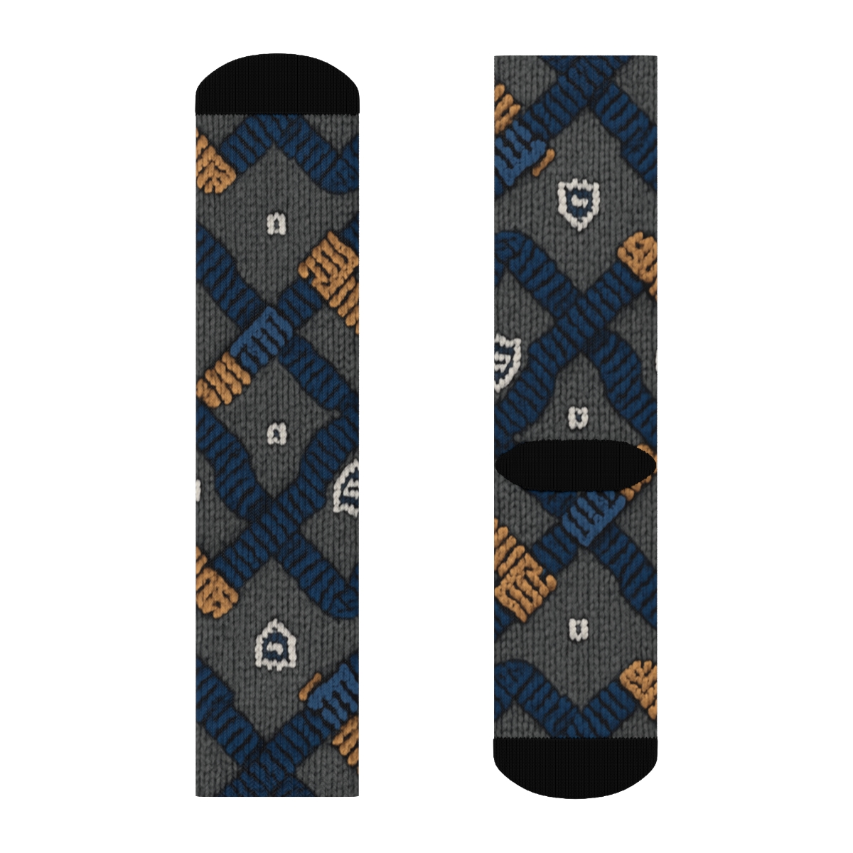 Knitted Network Administrator Cable Chevron trendy patterned crew socks