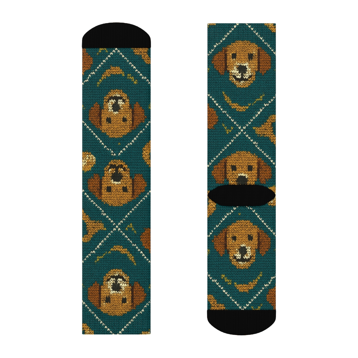Knitted Park Tile Labrador Retriever soft everyday crew socks