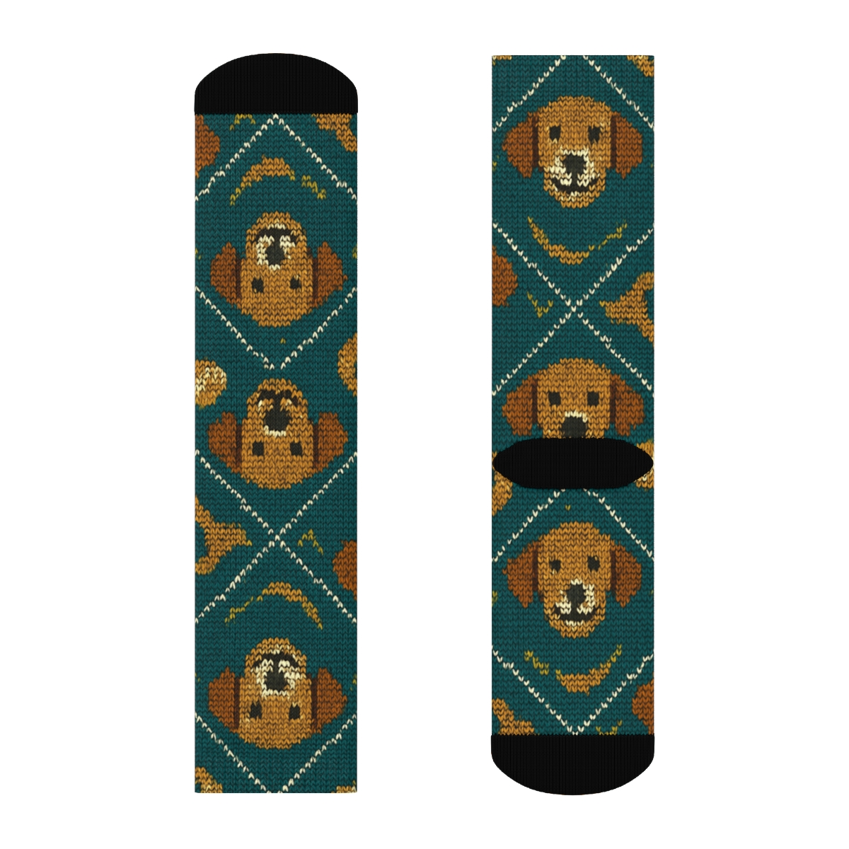 Knitted Park Tile Labrador Retriever soft everyday crew socks