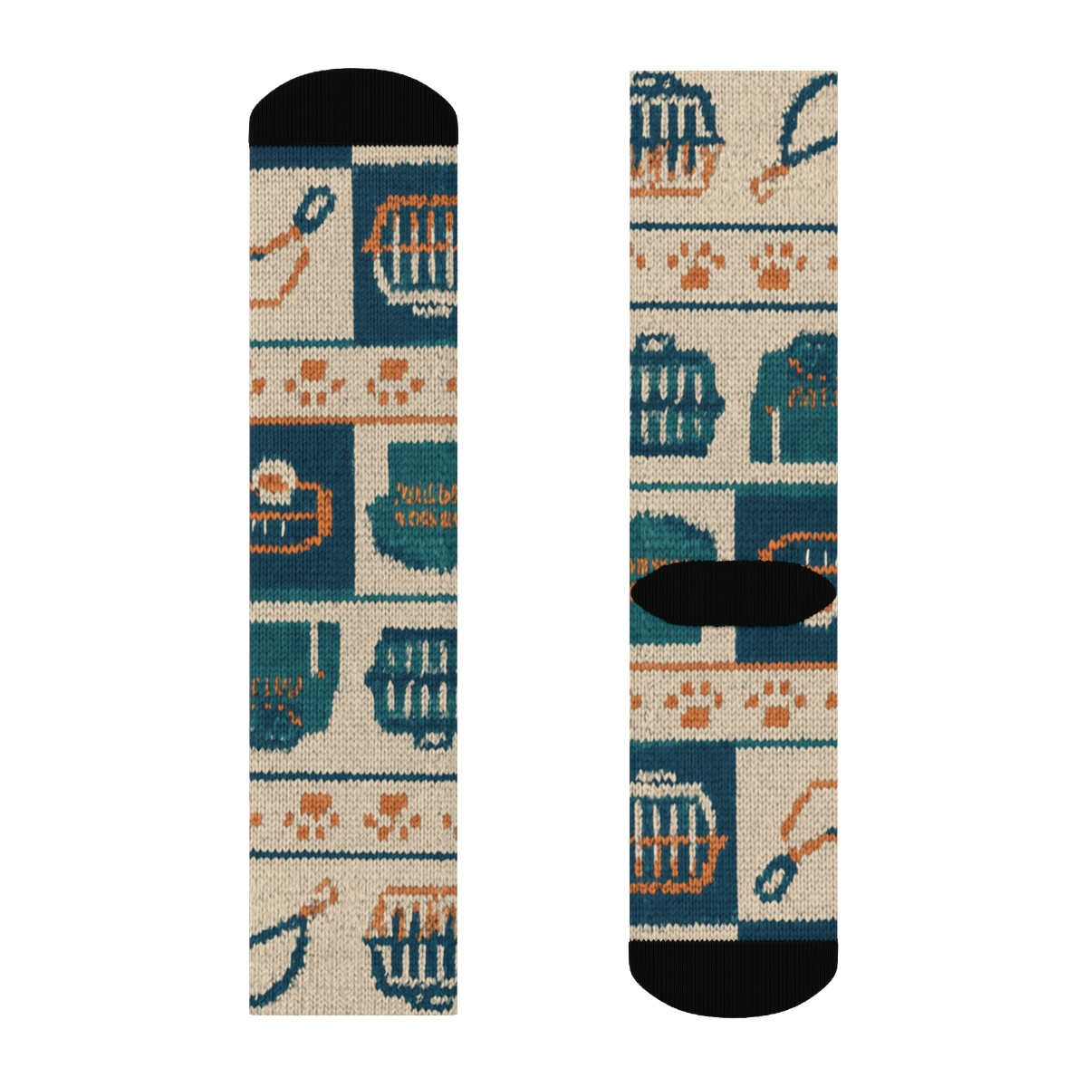 Knitted Patchwork Animal Control Officer Rescue Gear custom crew socks