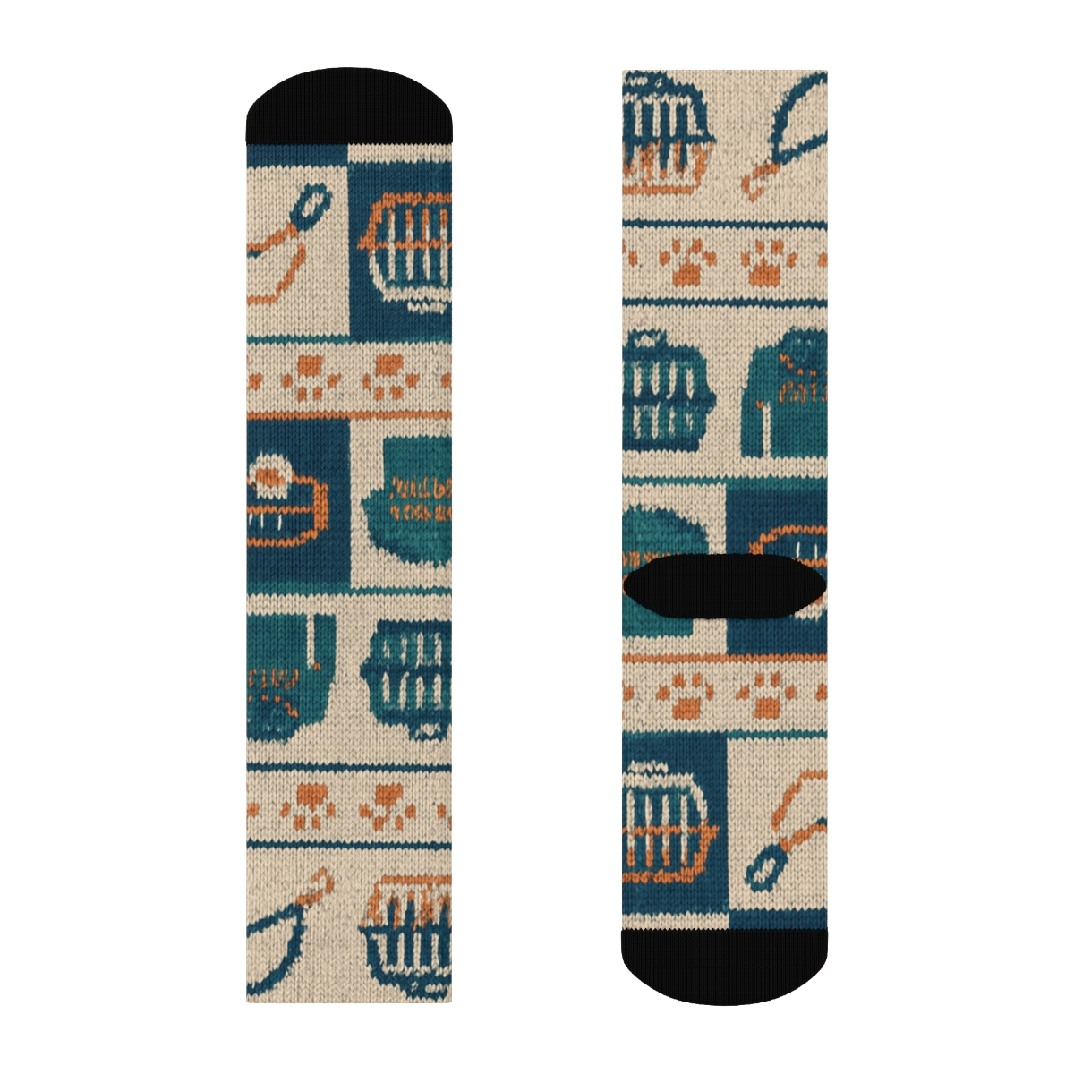 Knitted Patchwork Animal Control Officer Rescue Gear custom crew socks