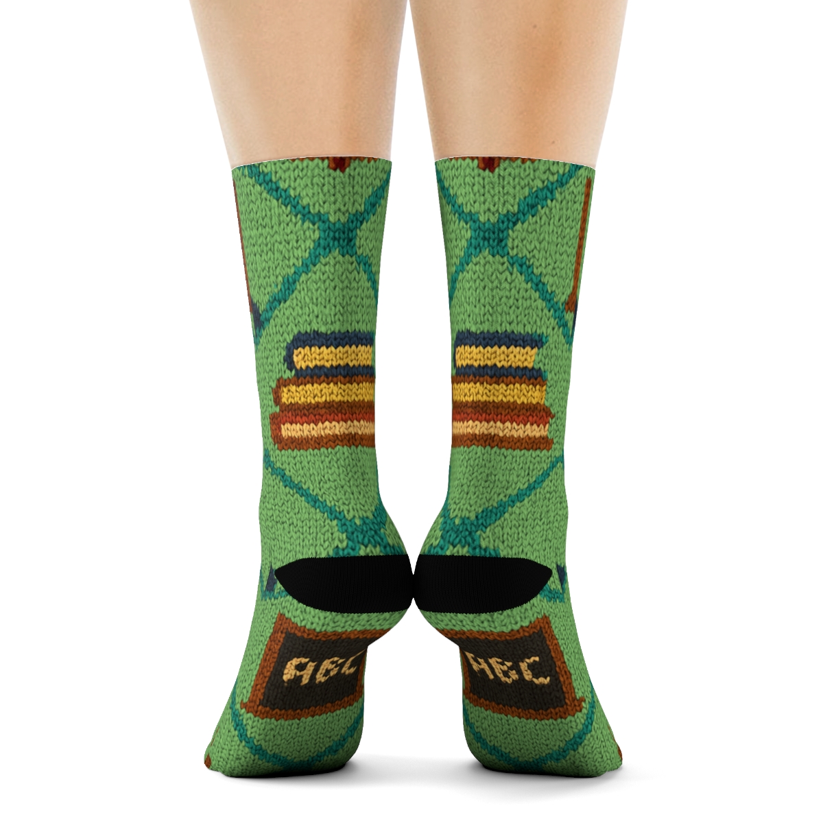 Knitted Pattern Illusion For A School Principal Day trendy patterned crew socks