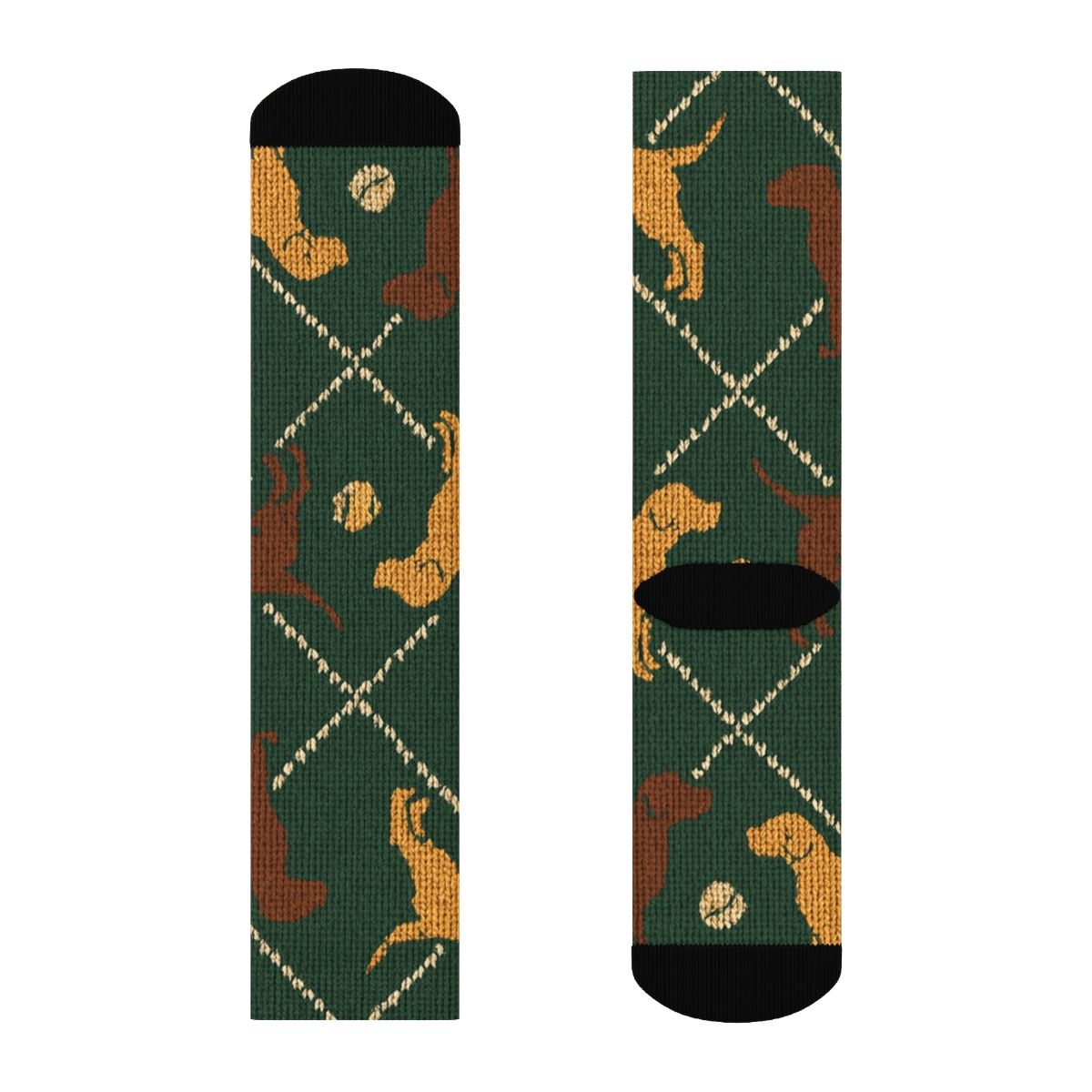 Knitted Pattern Illusion Labrador Retriever Parade soft everyday crew socks