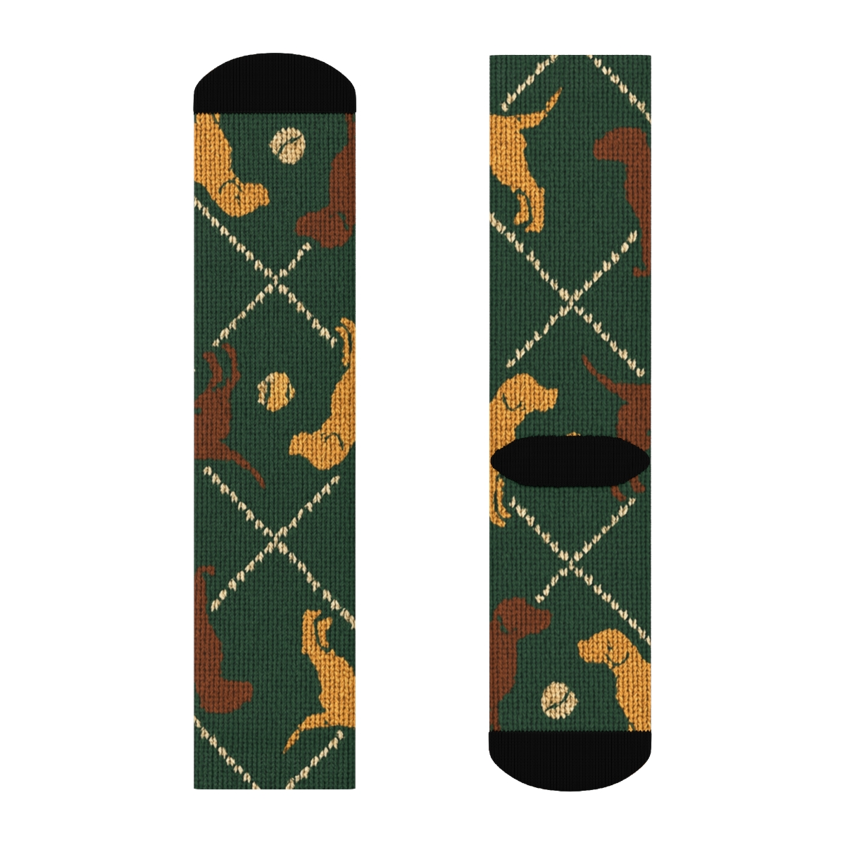 Knitted Pattern Illusion Labrador Retriever Parade soft everyday crew socks