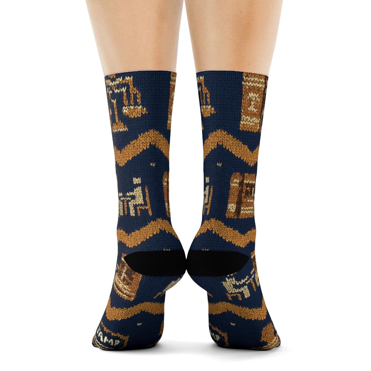Knitted Probation Officer Badge Chevron Bands comfortable cotton crew socks