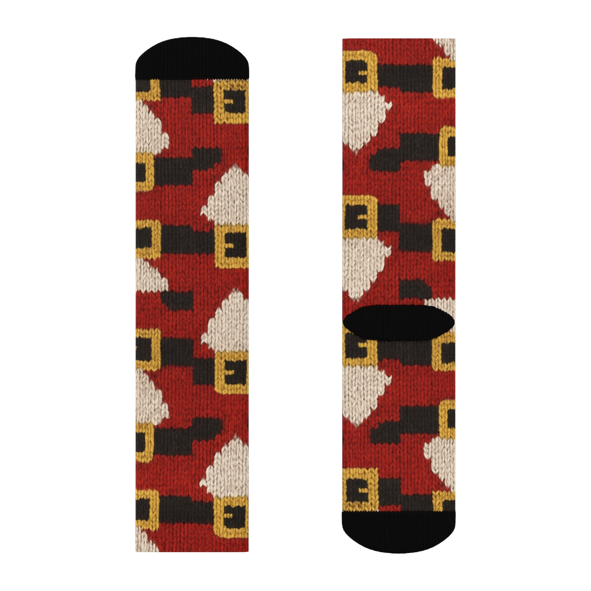 Knitted Santa Suit Tessellation premium sports crew socks