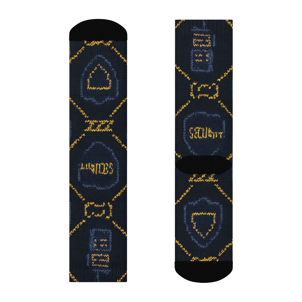 Knitted Security Guard Badge Lattice comfortable cotton crew socks