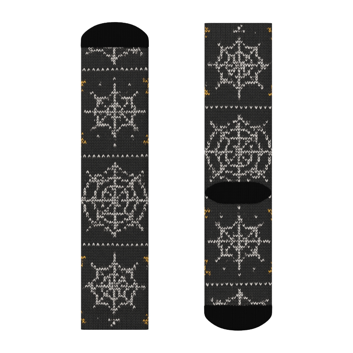Knitted Spider Web Bands In Charcoal unique graphic crew socks