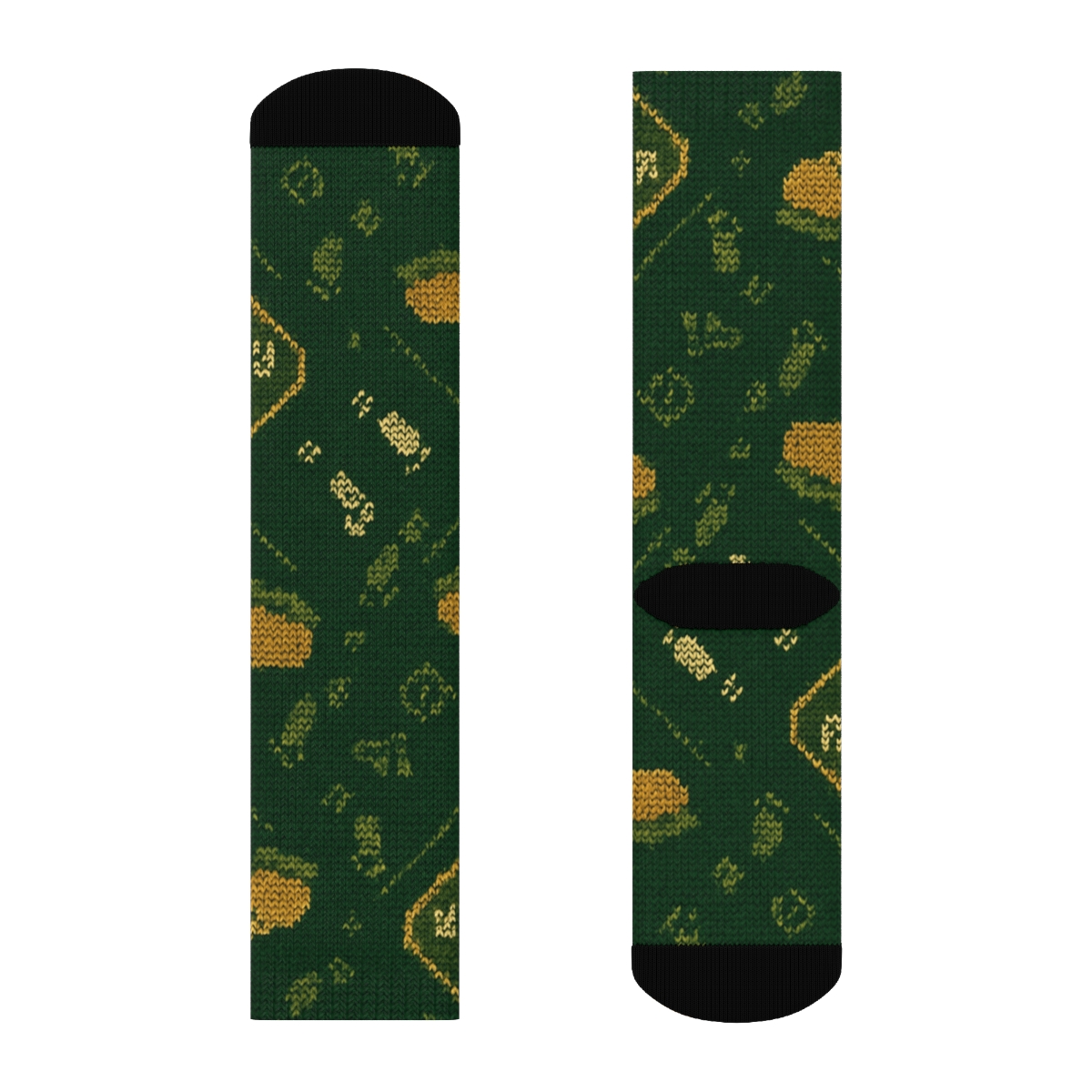 Knitted-Style Park Ranger Badge And Boot Lattice stylish athletic crew socks