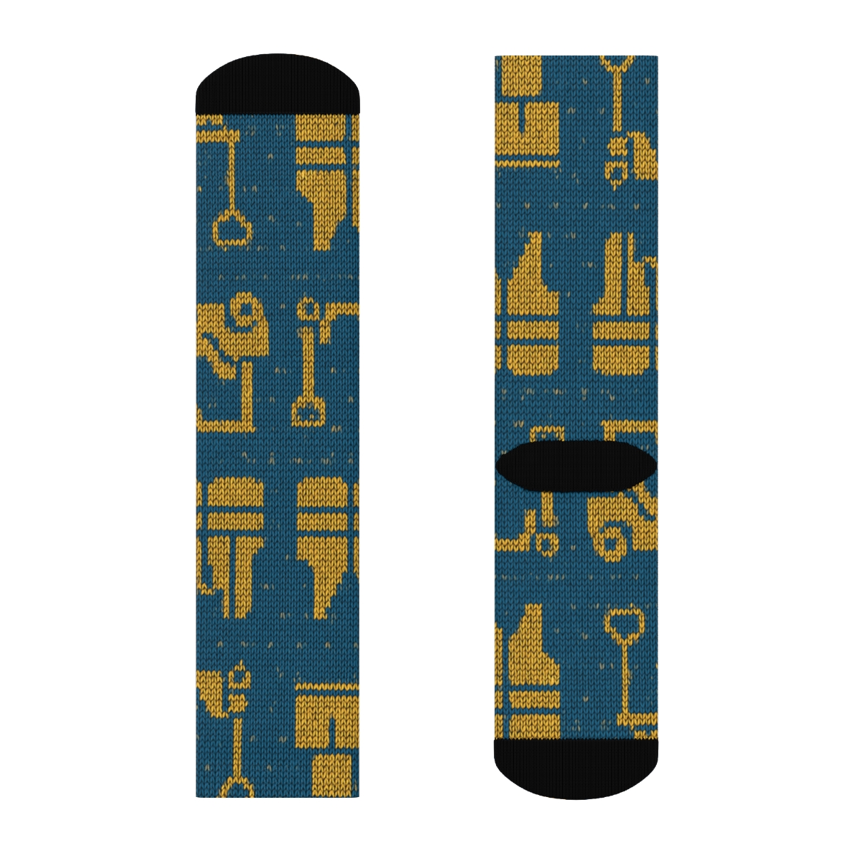 Knitted Warehouse Worker Shift Symbols custom crew socks