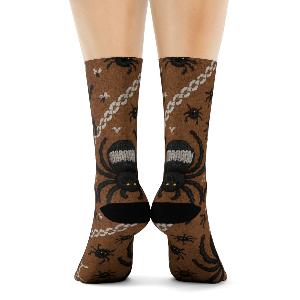 Knitted Web Illusion, Spider Edition trendy patterned crew socks
