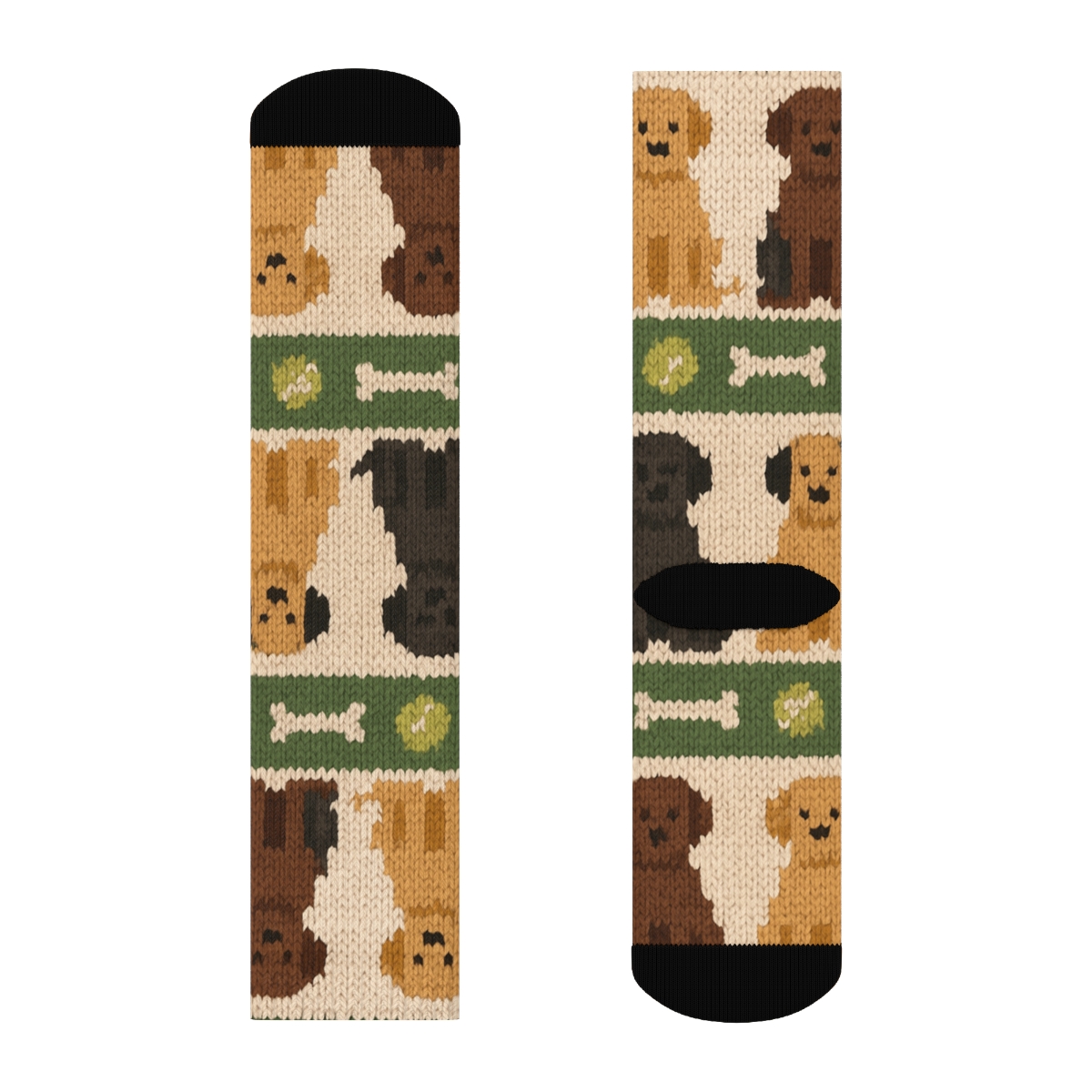 Labrador Retriever-Inspired Park Knit Illusion custom crew socks